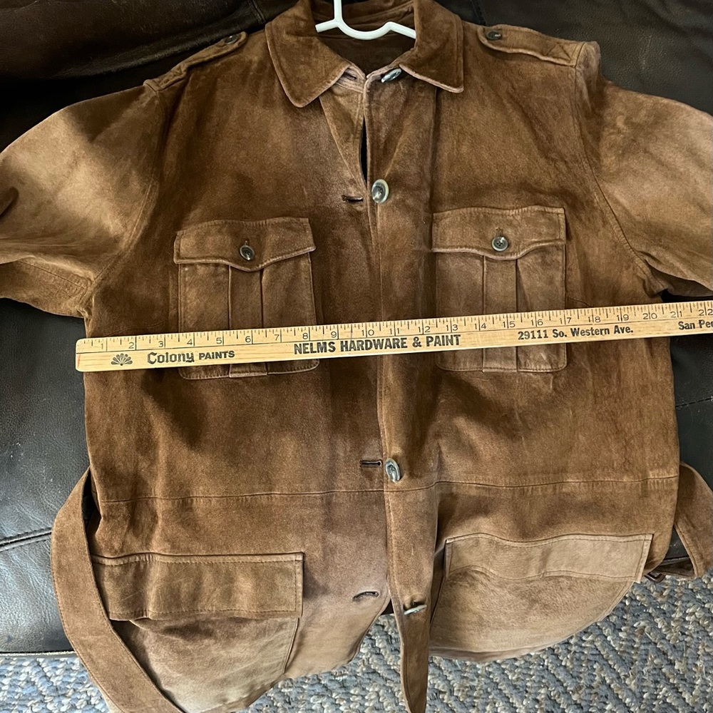 Ralph Lauren Rust Suede Belted Utility Jacket - Picture 11 of 15
